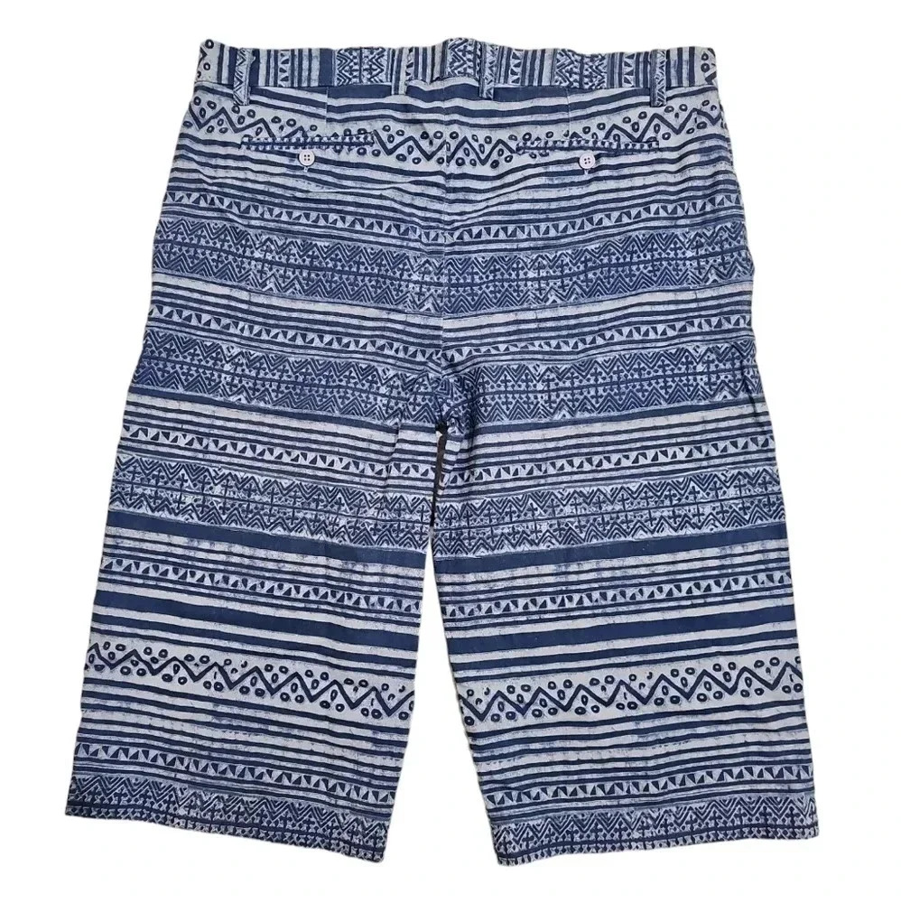 International Male 36 Vintage 90s Aztec Print Cotton Shorts Rare Boho Surfwear - Picture 3 of 7